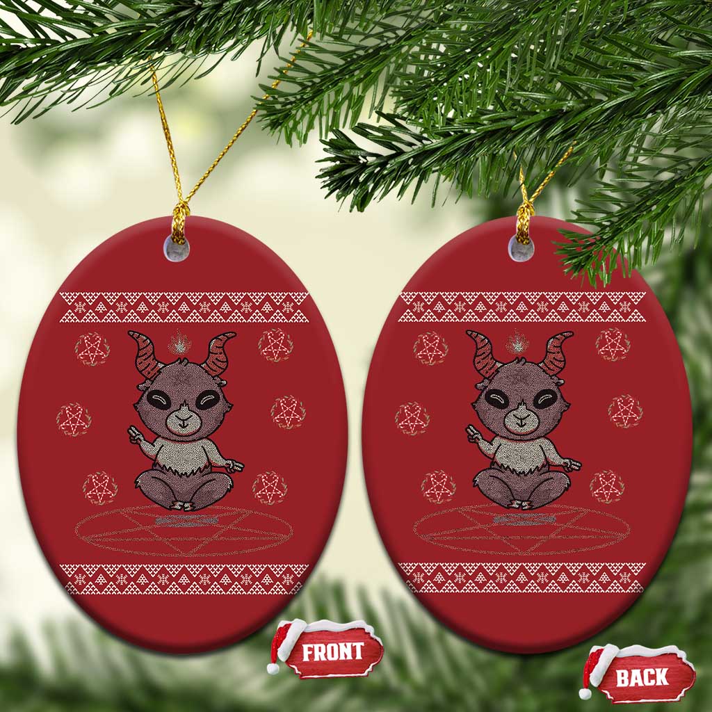 Cute Baby Baphomet Christmas Ornament Ugly Christmas Sweater Occult Gift TS02