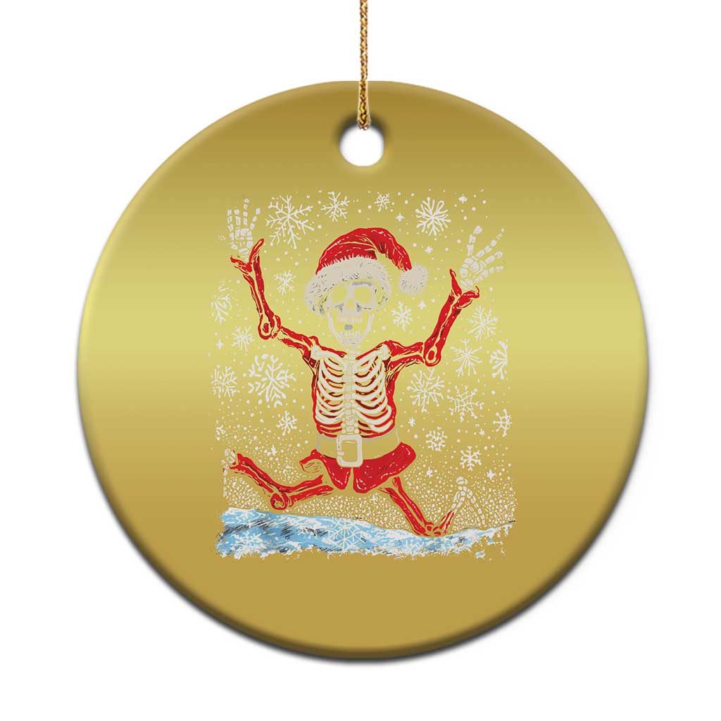 Dancing Skeleton Xmas Christmas Ornament Snowy Xmas Night Santa TS02