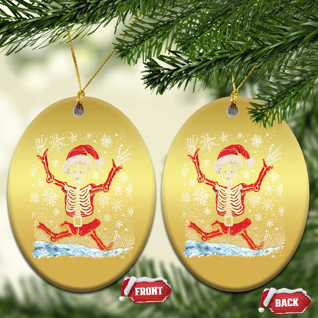 Dancing Skeleton Xmas Christmas Ornament Snowy Xmas Night Santa TS02