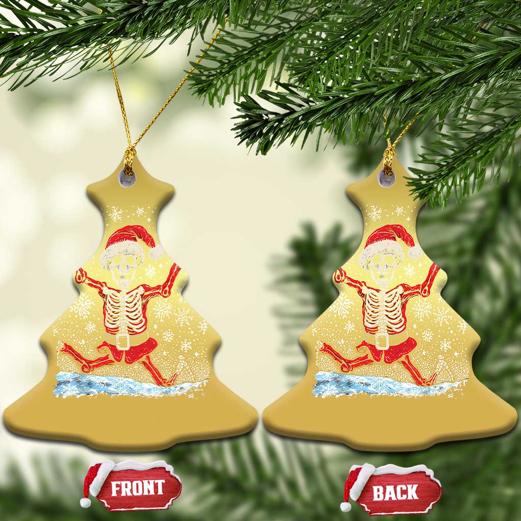 Dancing Skeleton Xmas Christmas Ornament Snowy Xmas Night Santa TS02
