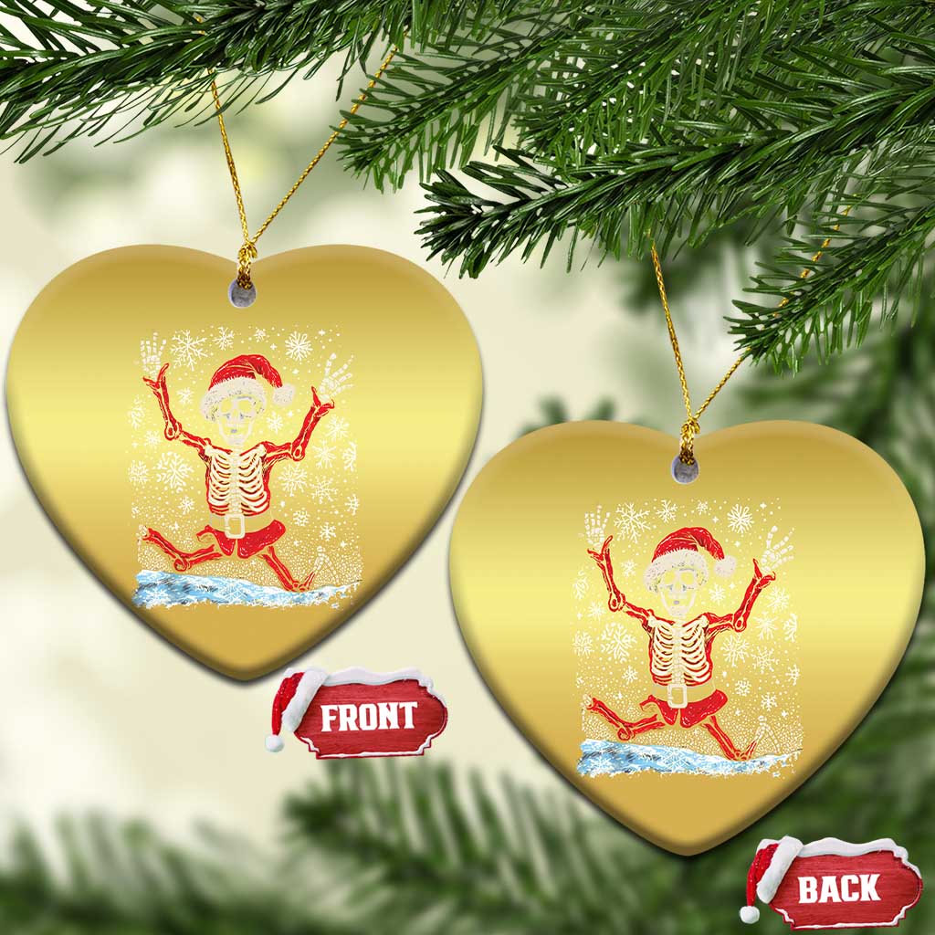 Dancing Skeleton Xmas Christmas Ornament Snowy Xmas Night Santa TS02