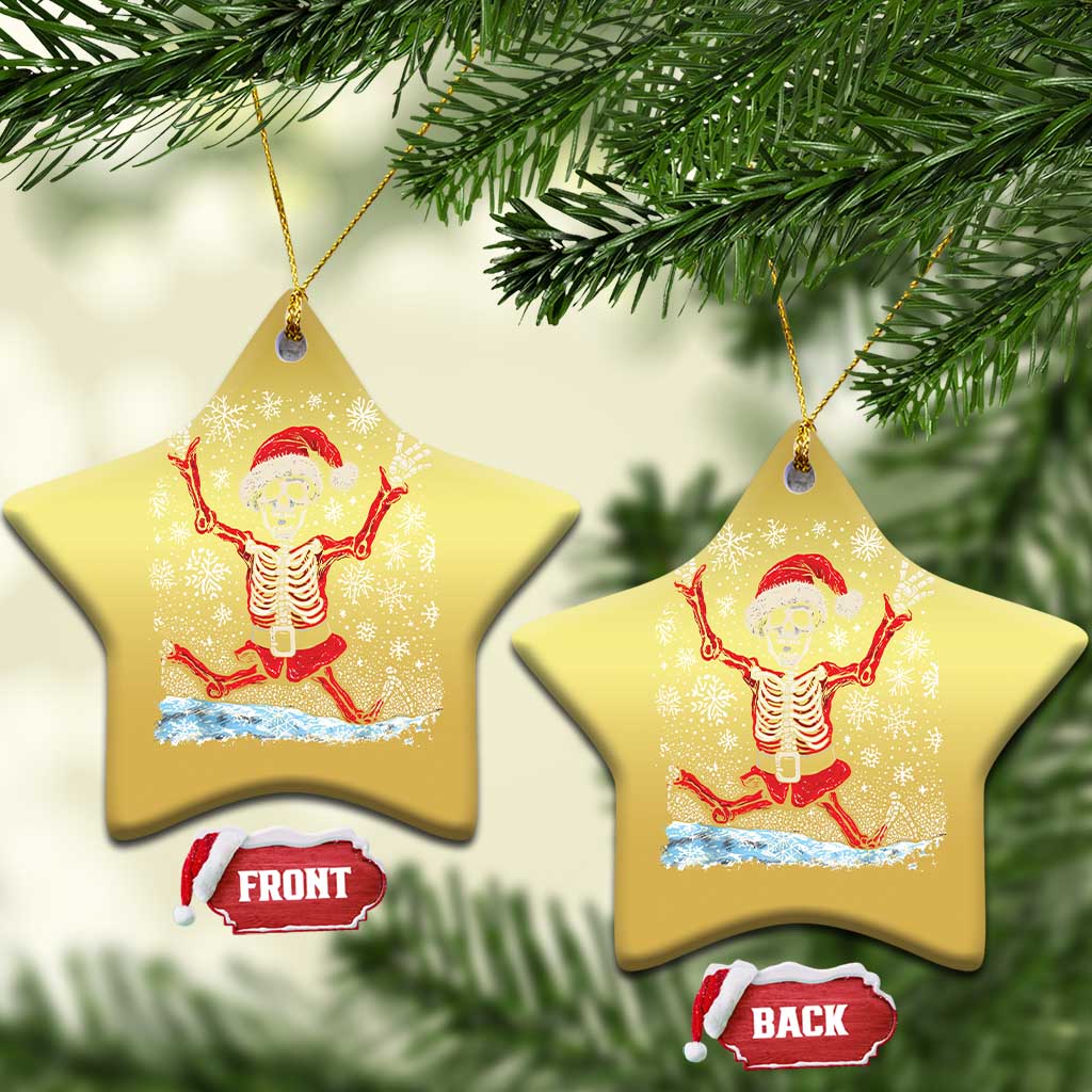 Dancing Skeleton Xmas Christmas Ornament Snowy Xmas Night Santa TS02