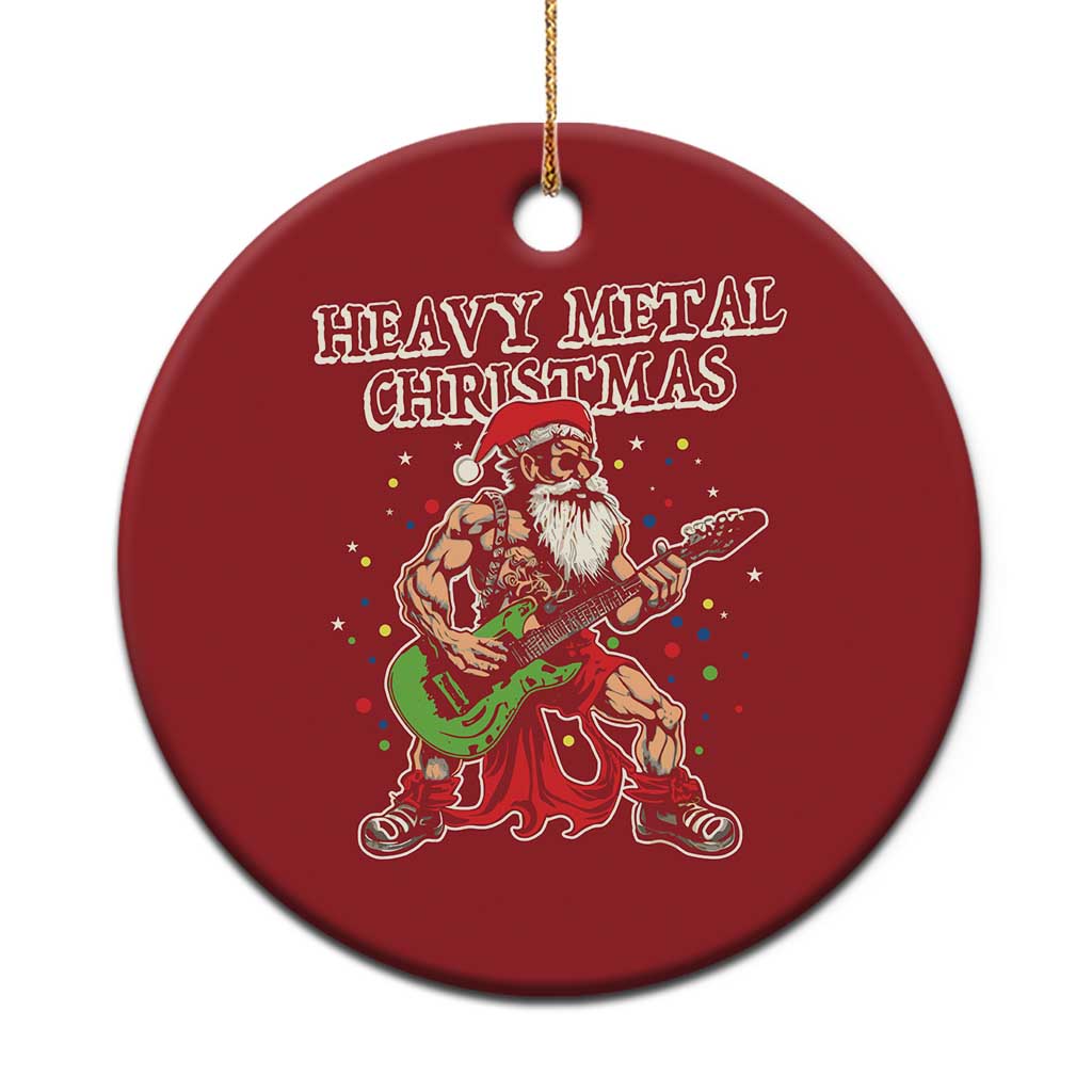 Heavy Metal Santa Christmas Ornament Playing Guitar Christmas Rock Music Lover TS02