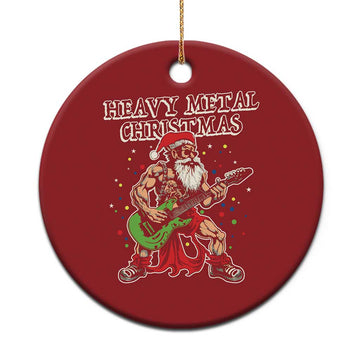 Heavy Metal Santa Christmas Ornament Playing Guitar Christmas Rock Music Lover TS02