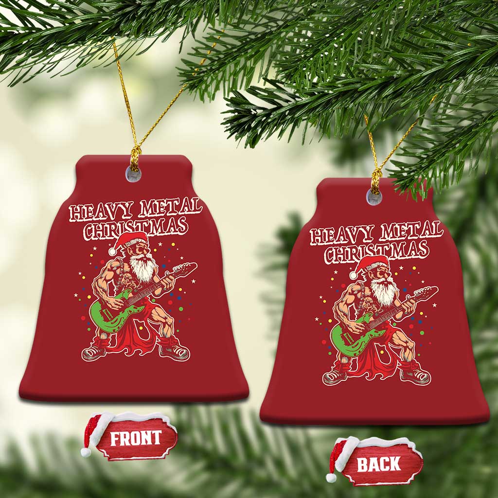 Heavy Metal Santa Christmas Ornament Playing Guitar Christmas Rock Music Lover TS02