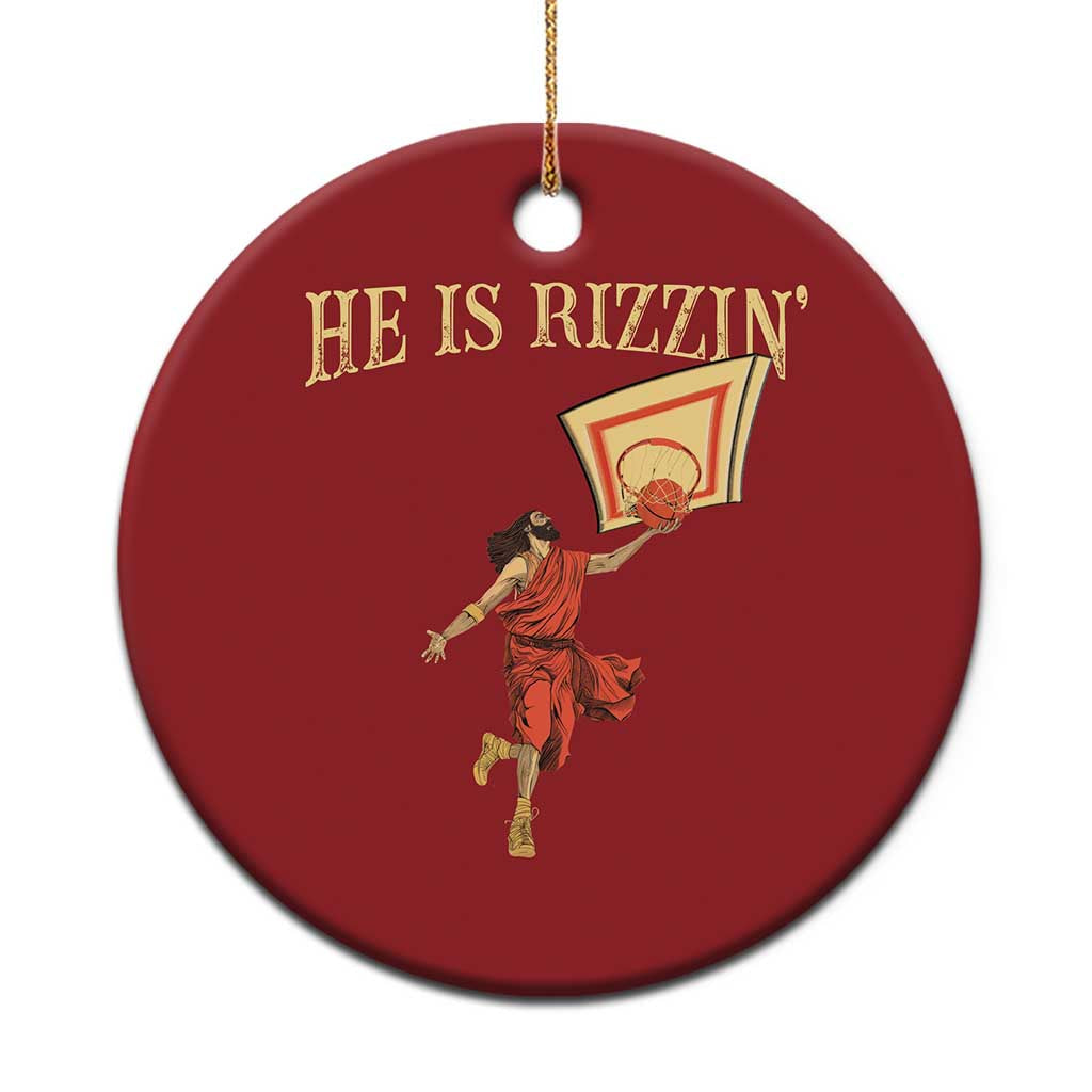 Jesus Basketball Christmas Ornament He Is Rizzin' TS02