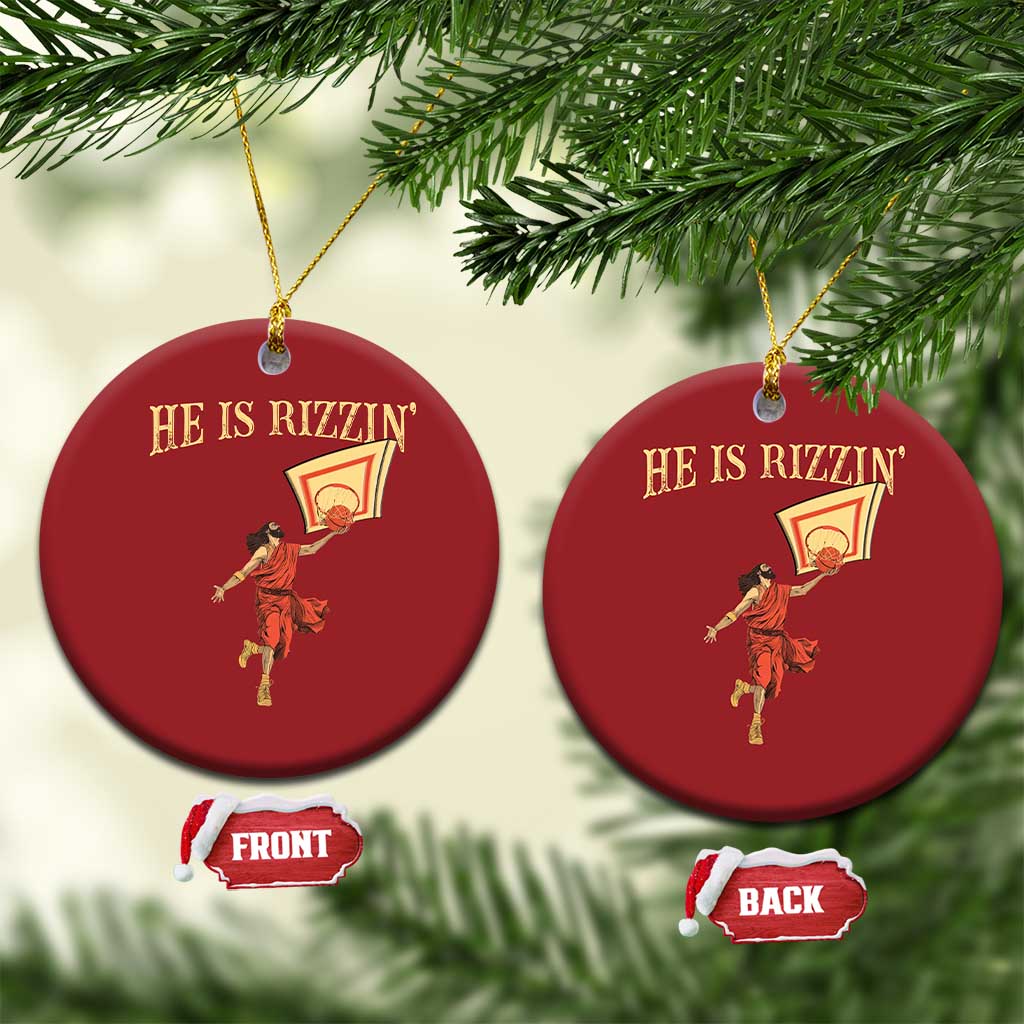 Jesus Basketball Christmas Ornament He Is Rizzin' TS02