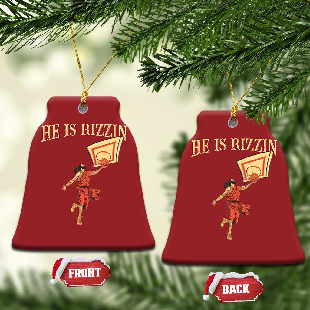 Jesus Basketball Christmas Ornament He Is Rizzin' TS02