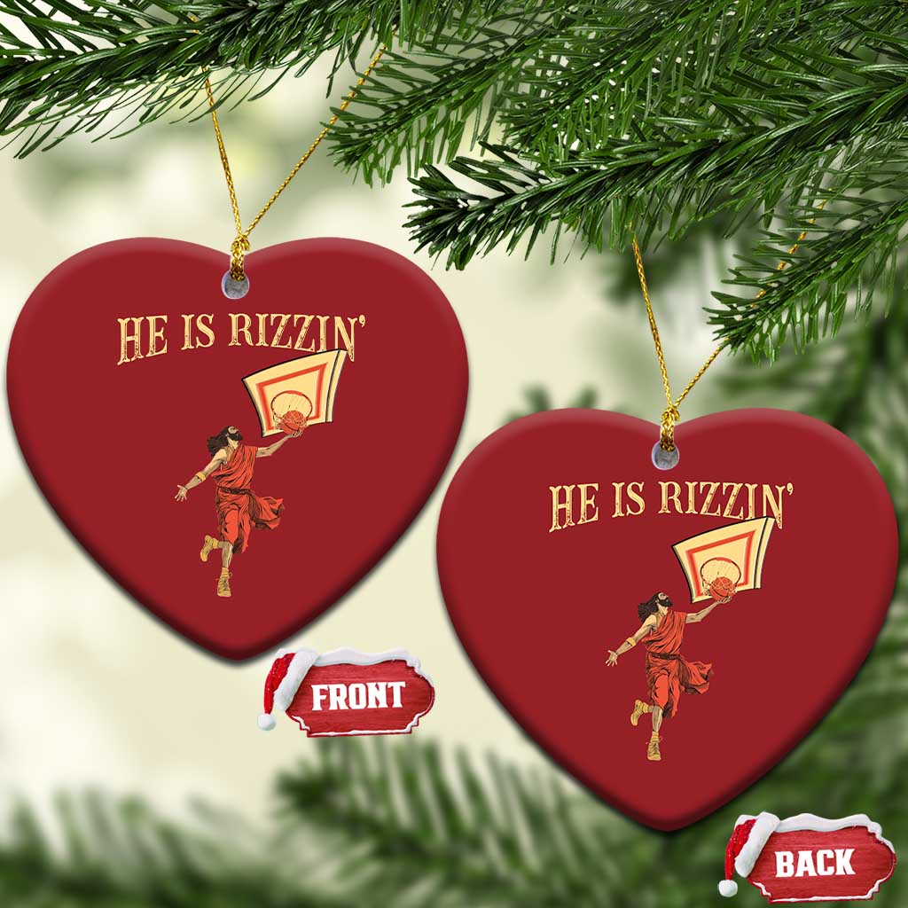 Jesus Basketball Christmas Ornament He Is Rizzin' TS02