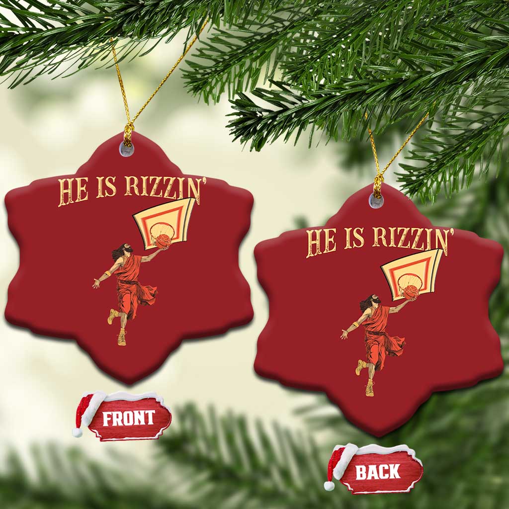 Jesus Basketball Christmas Ornament He Is Rizzin' TS02