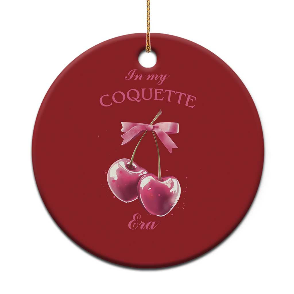 In My Coquette Era Christmas Ornament Pink Bow Cherry TS02