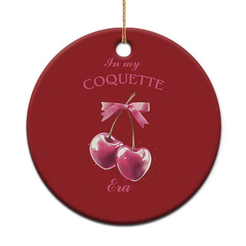 In My Coquette Era Christmas Ornament Pink Bow Cherry TS02
