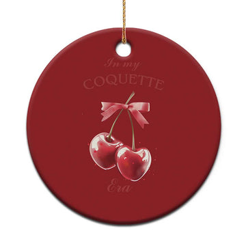 In My Coquette Era Christmas Ornament Red Bow Cherry TS02