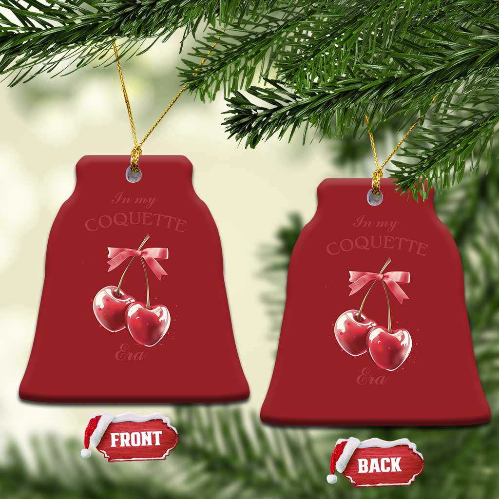 In My Coquette Era Christmas Ornament Red Bow Cherry TS02