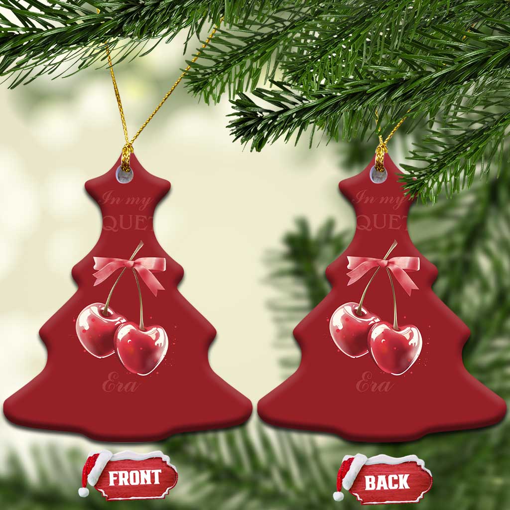In My Coquette Era Christmas Ornament Red Bow Cherry TS02