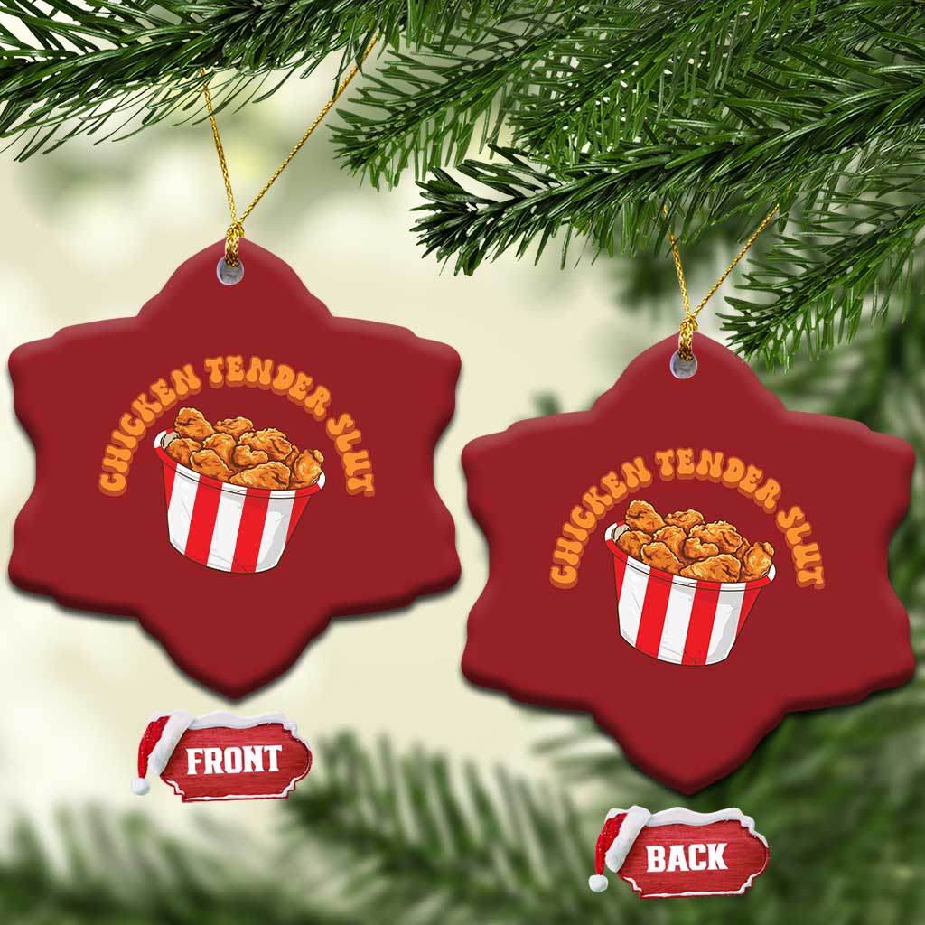 Funny Chicken Tender Slut Christmas Ornament Tendies Bucket TS02