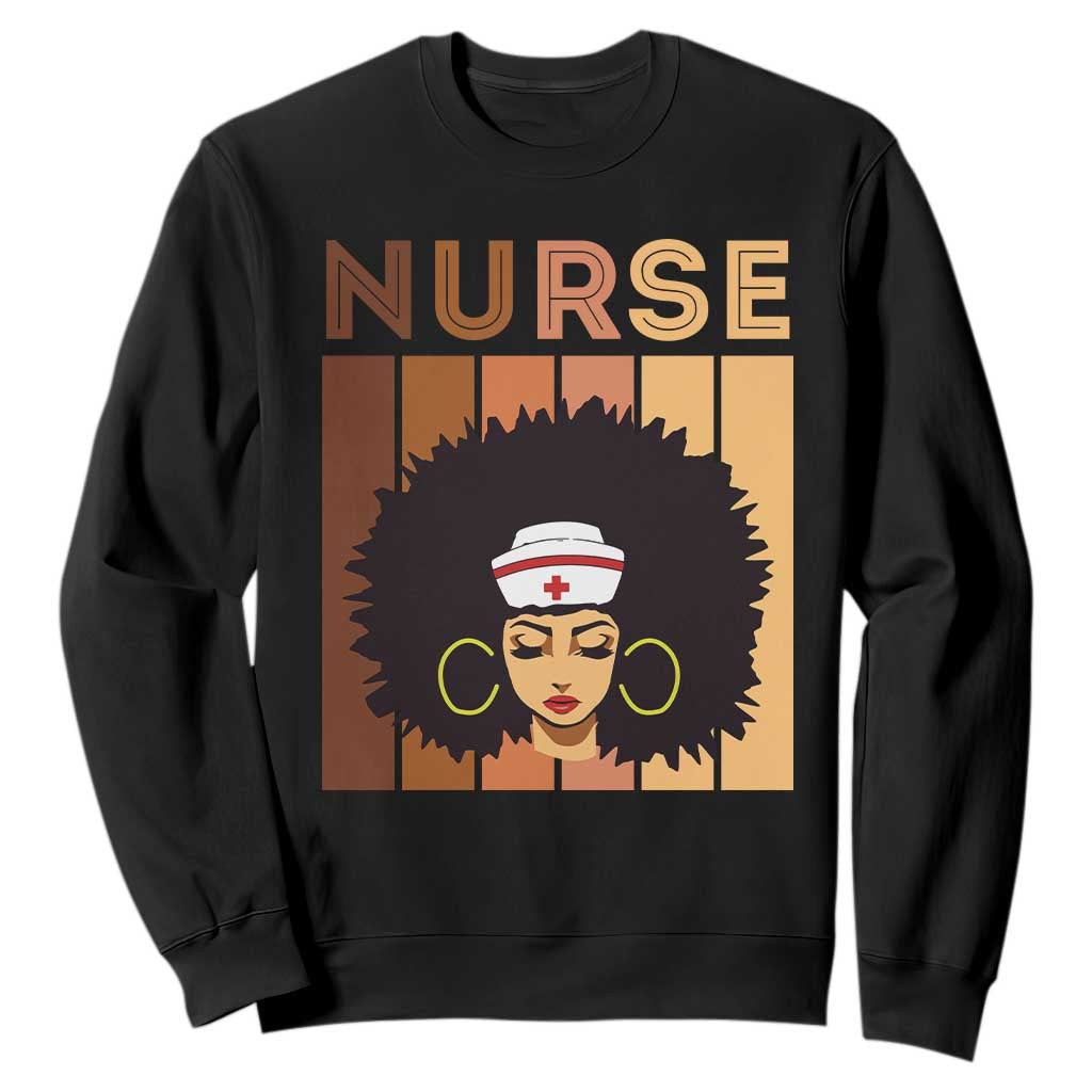 Black Nurse Sweatshirt Magic Afro Melanin RN Woman TS02