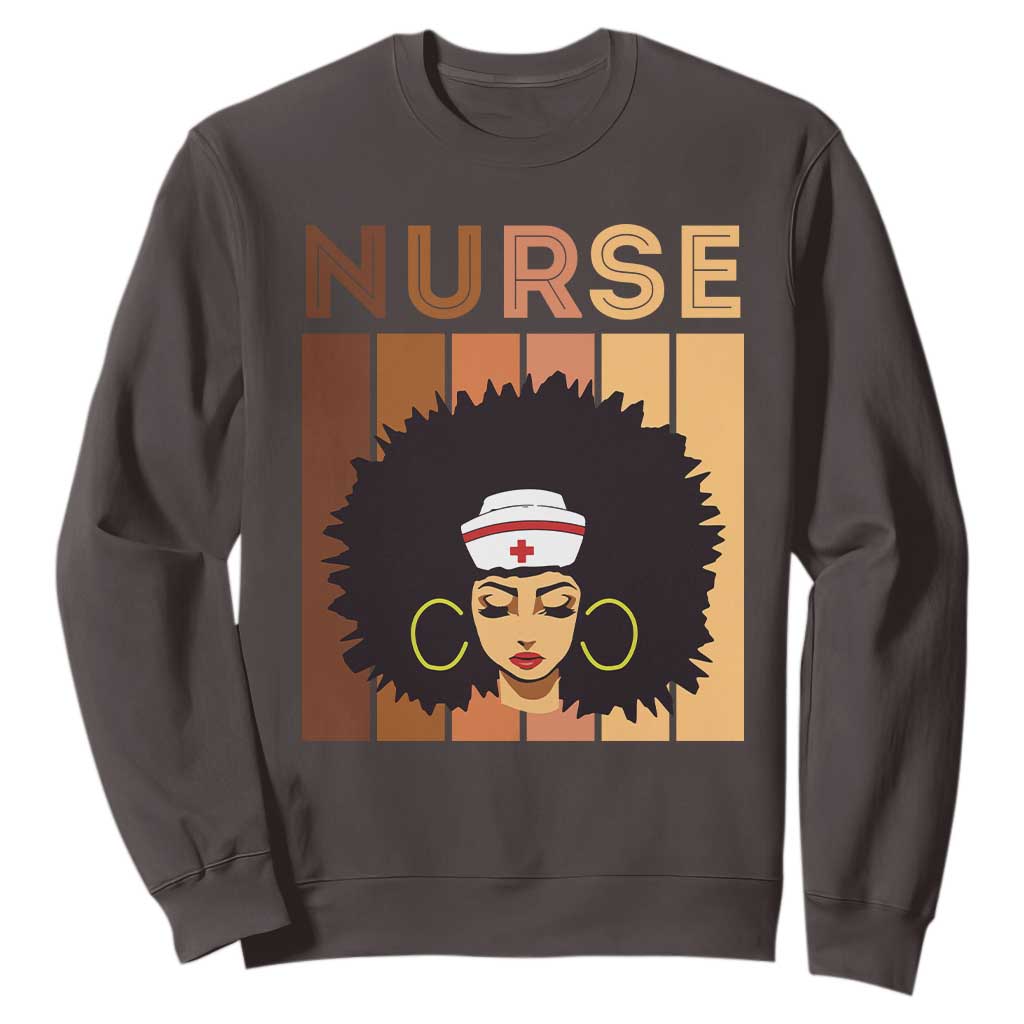 Black Nurse Sweatshirt Magic Afro Melanin RN Woman TS02