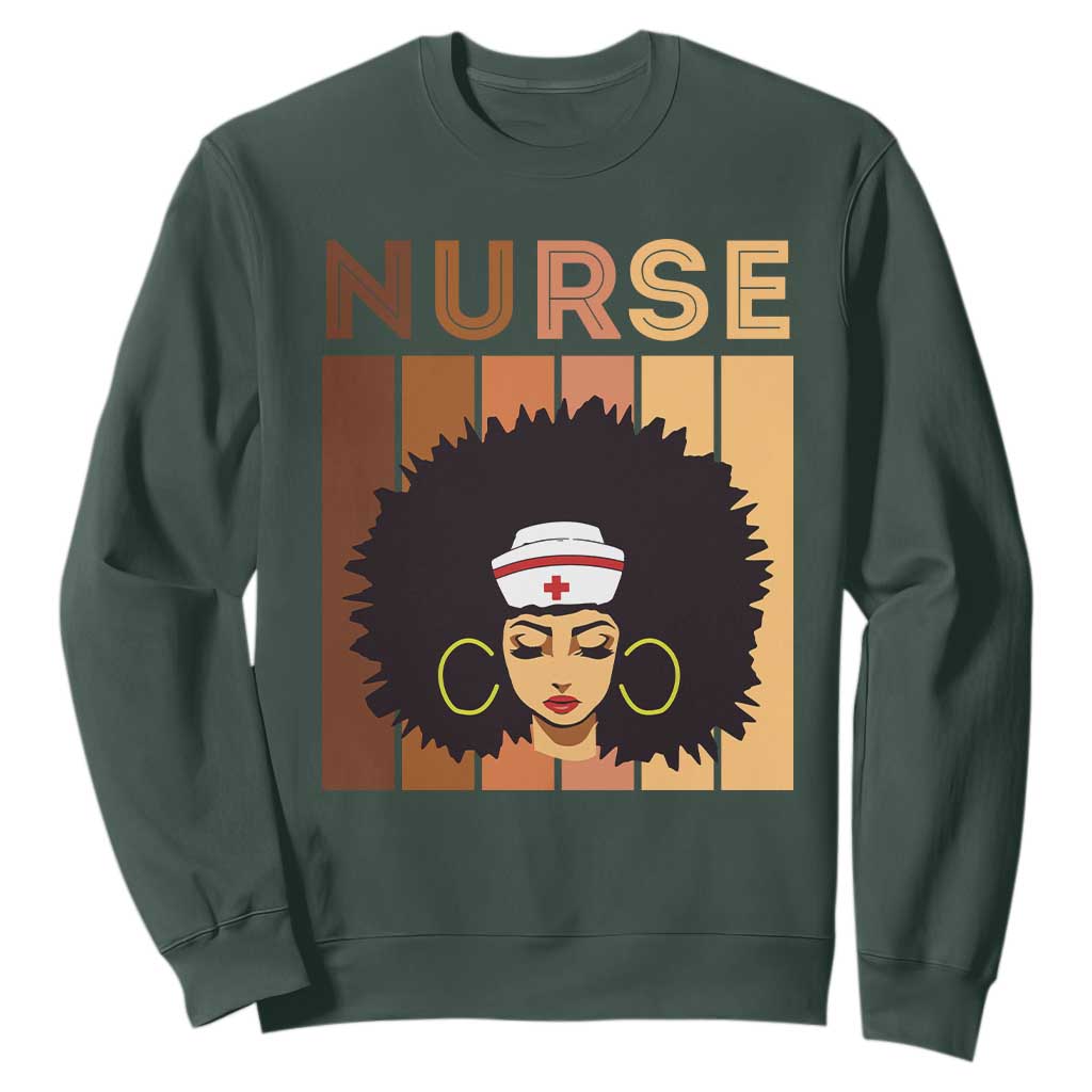 Black Nurse Sweatshirt Magic Afro Melanin RN Woman TS02