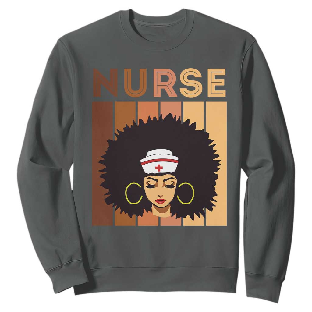 Black Nurse Sweatshirt Magic Afro Melanin RN Woman TS02