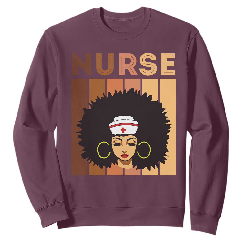Black Nurse Sweatshirt Magic Afro Melanin RN Woman TS02