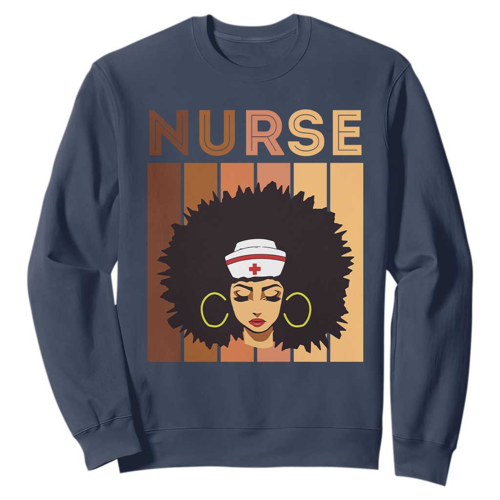 Black Nurse Sweatshirt Magic Afro Melanin RN Woman TS02