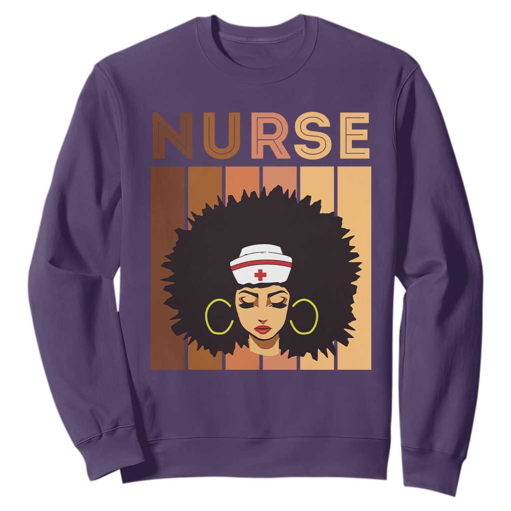 Black Nurse Sweatshirt Magic Afro Melanin RN Woman TS02