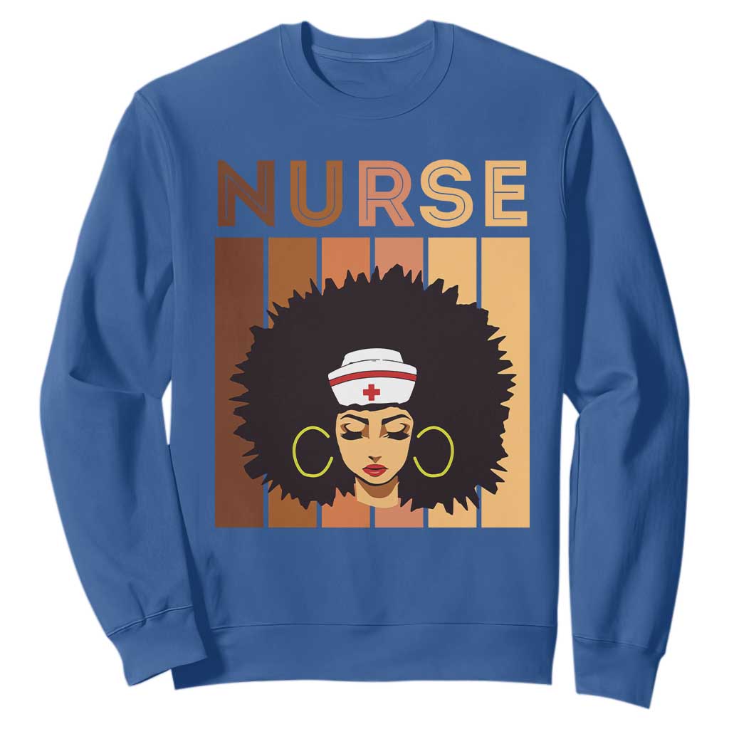 Black Nurse Sweatshirt Magic Afro Melanin RN Woman TS02