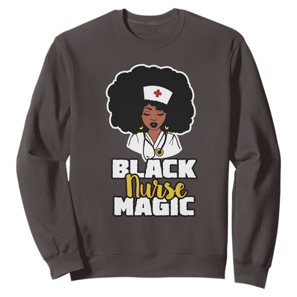 Black Nurse Magic Sweatshirt Afro Melanin RN Nursing Woman TS02