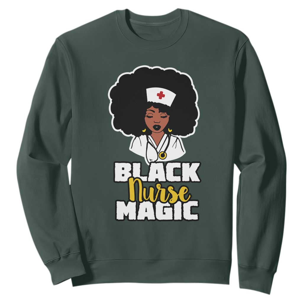 Black Nurse Magic Sweatshirt Afro Melanin RN Nursing Woman TS02