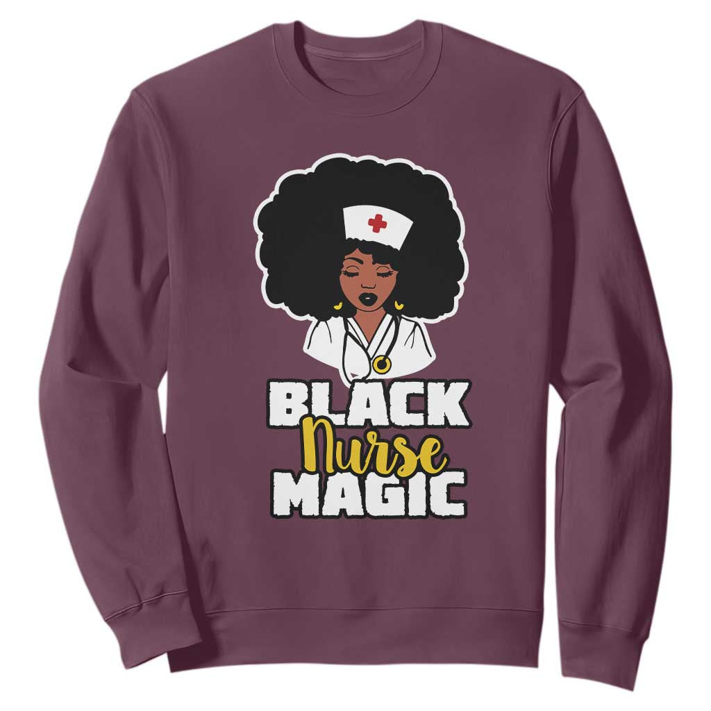 Black Nurse Magic Sweatshirt Afro Melanin RN Nursing Woman TS02