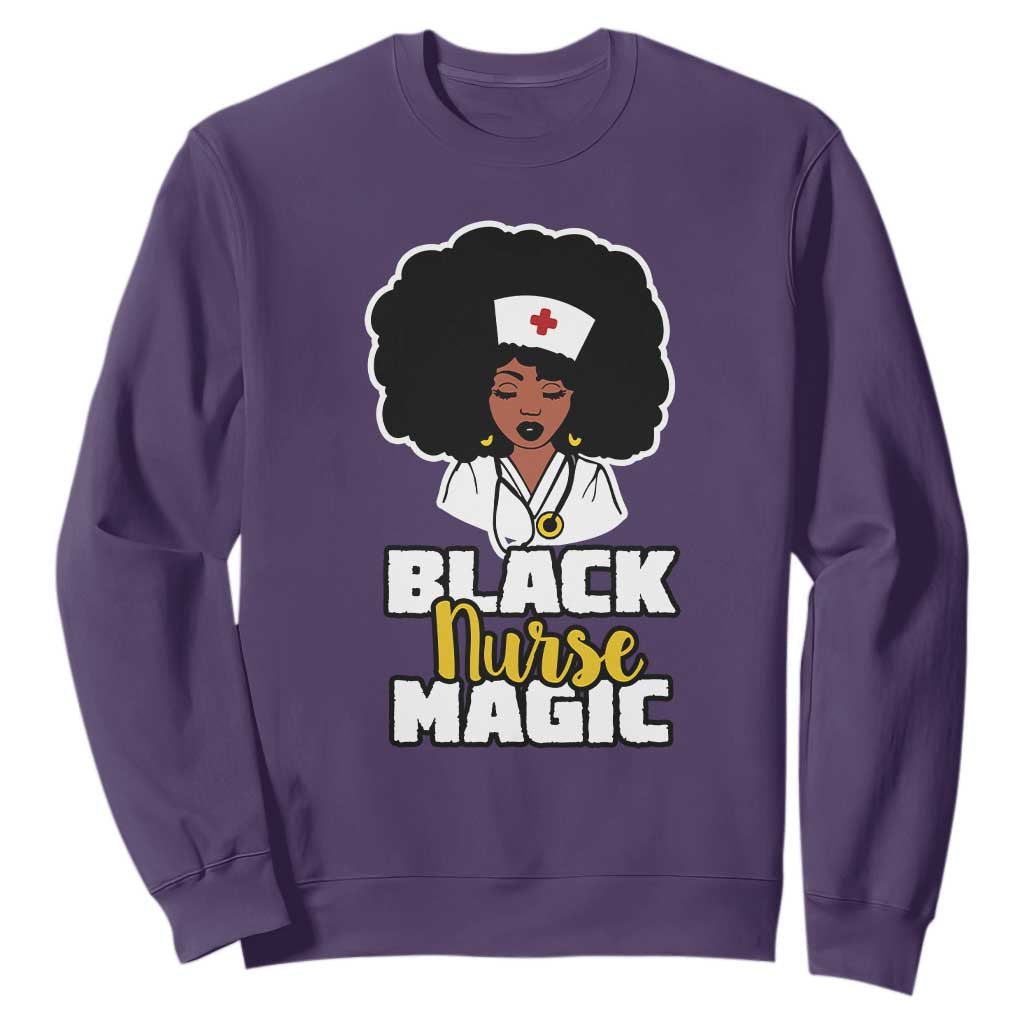Black Nurse Magic Sweatshirt Afro Melanin RN Nursing Woman TS02
