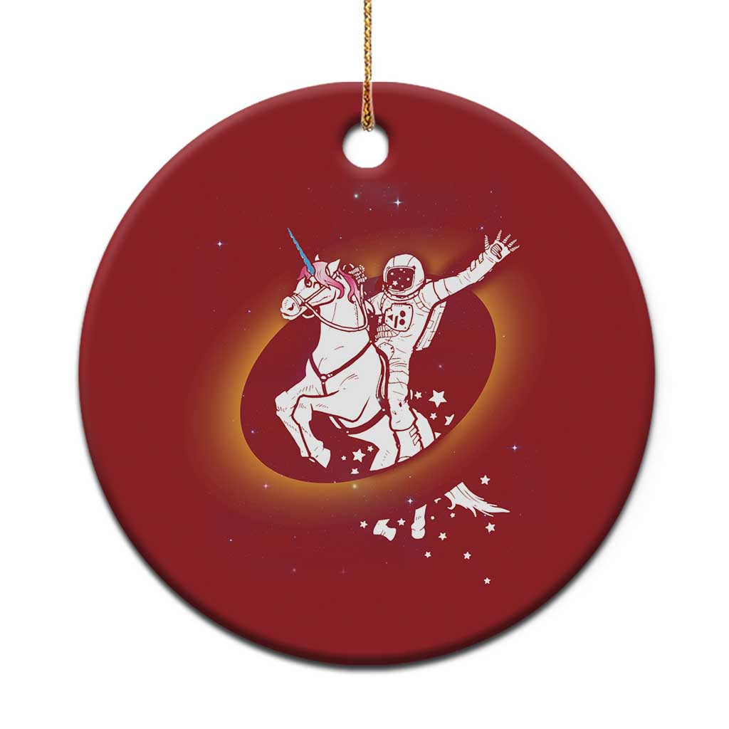 Astronaut Outer Space Christmas Ornament Riding Unicorn Galaxy Astrophysics Lover TS02