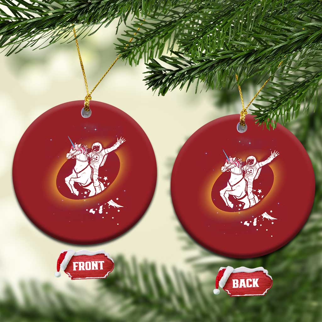 Astronaut Outer Space Christmas Ornament Riding Unicorn Galaxy Astrophysics Lover TS02