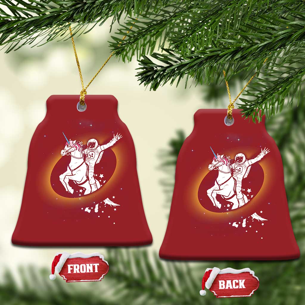 Astronaut Outer Space Christmas Ornament Riding Unicorn Galaxy Astrophysics Lover TS02