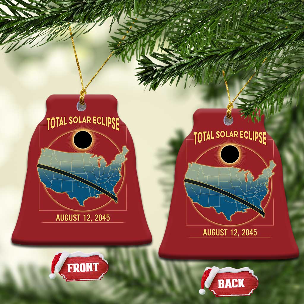 Total Solar Eclipse 2045 Christmas Ornament American Totality Tour Map August 12 TS02