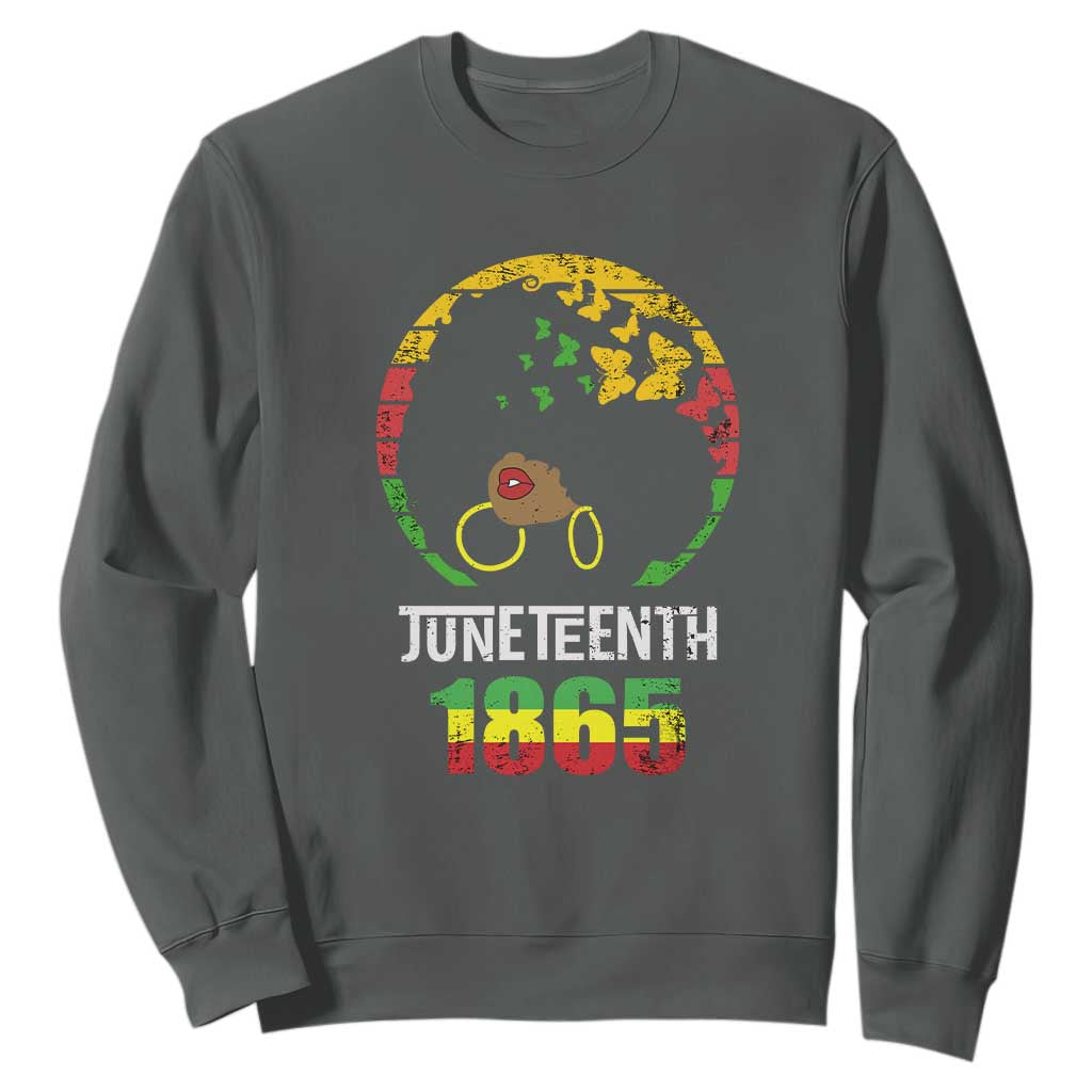 Juneteenth 1865 Sweatshirt Retro Black Woman Pride TS02