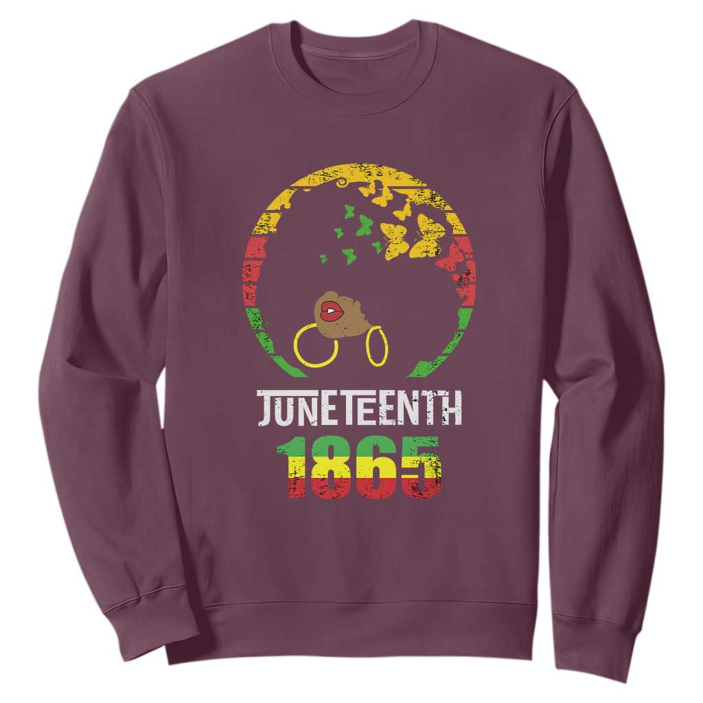 Juneteenth 1865 Sweatshirt Retro Black Woman Pride TS02