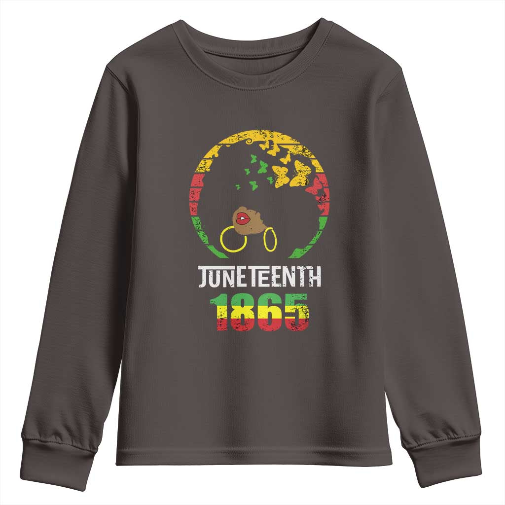 Juneteenth 1865 Youth Sweatshirt Retro Black Woman Pride TS02