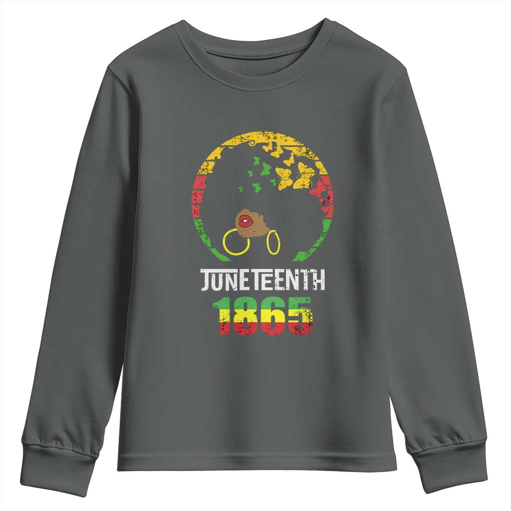Juneteenth 1865 Youth Sweatshirt Retro Black Woman Pride TS02