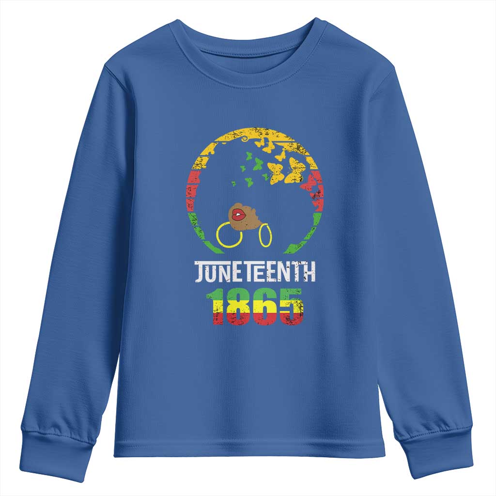 Juneteenth 1865 Youth Sweatshirt Retro Black Woman Pride TS02