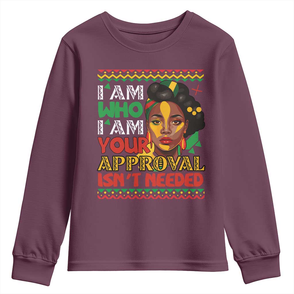 Black Queen Pride Youth Sweatshirt I Am Who I Am Your Approval Isn't Needed TS02