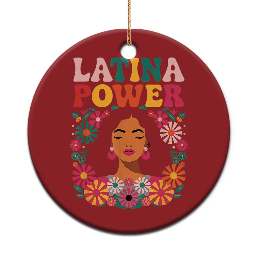 Latina Power Christmas Ornament Floral Hispanic Heritage TS02