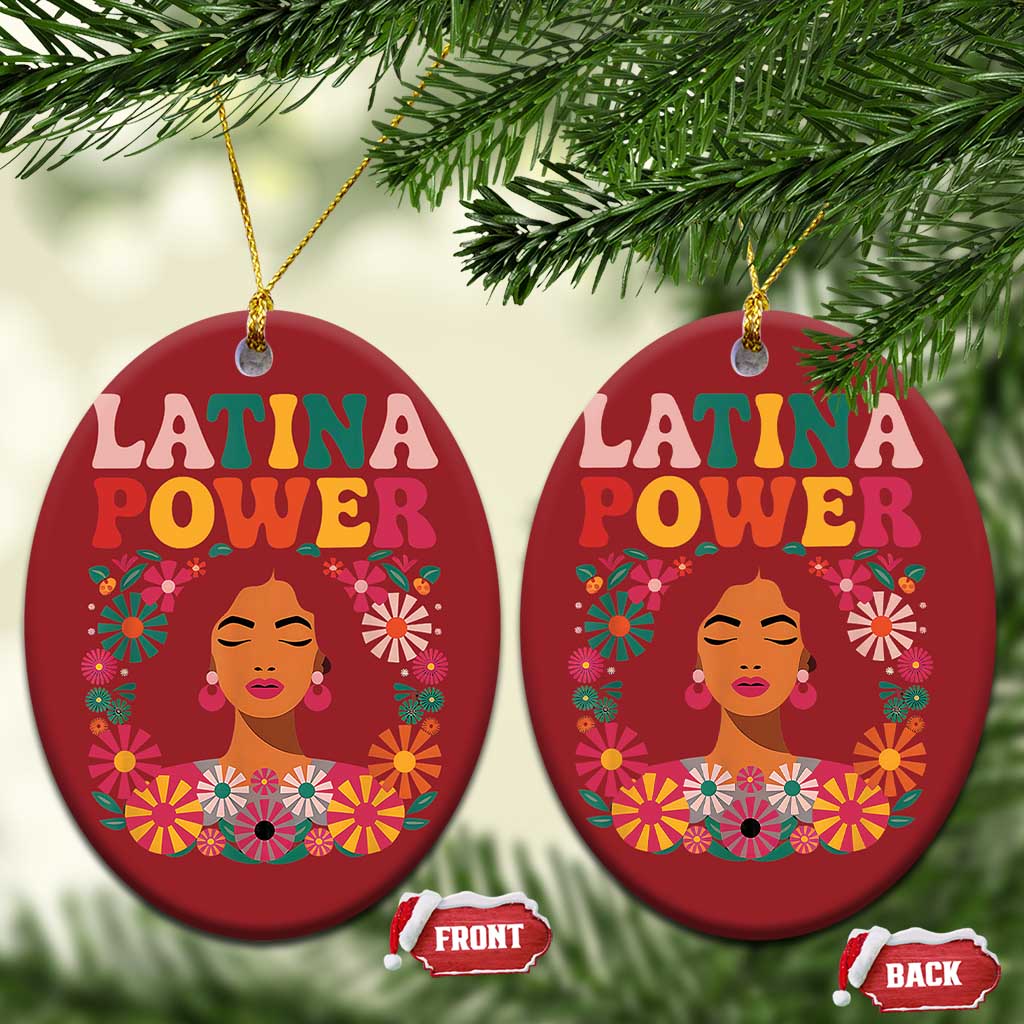 Latina Power Christmas Ornament Floral Hispanic Heritage TS02