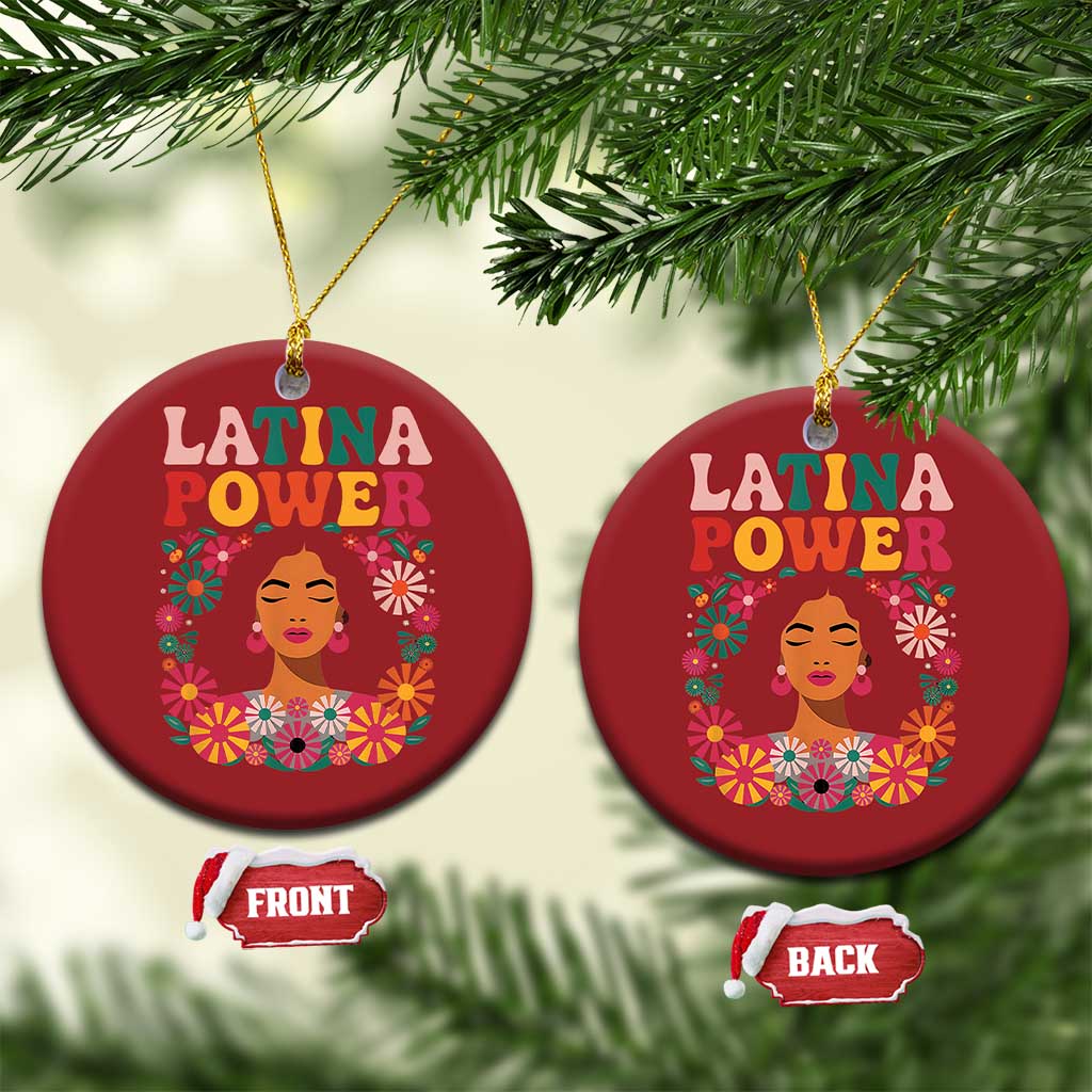 Latina Power Christmas Ornament Floral Hispanic Heritage TS02