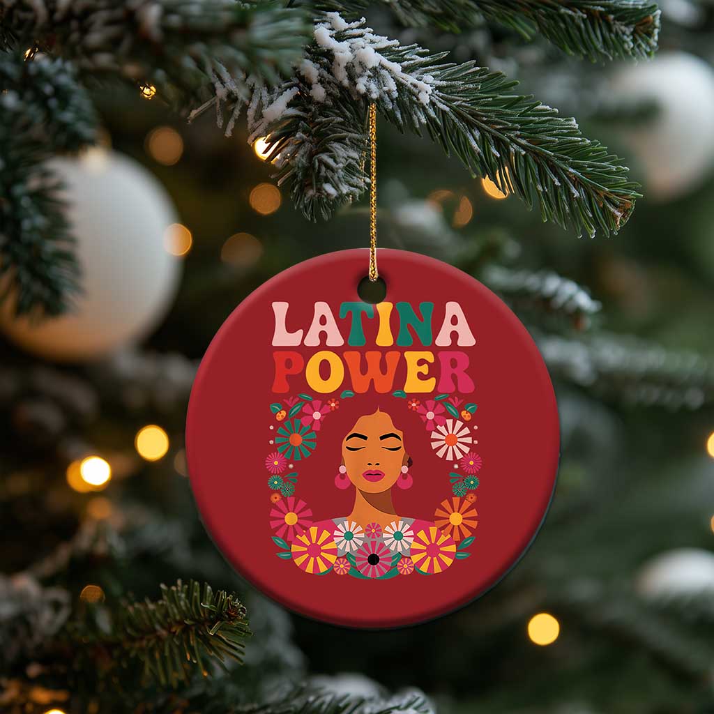 Latina Power Christmas Ornament Floral Hispanic Heritage TS02