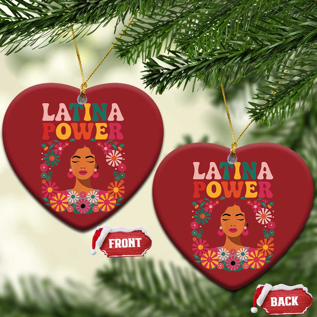 Latina Power Christmas Ornament Floral Hispanic Heritage TS02