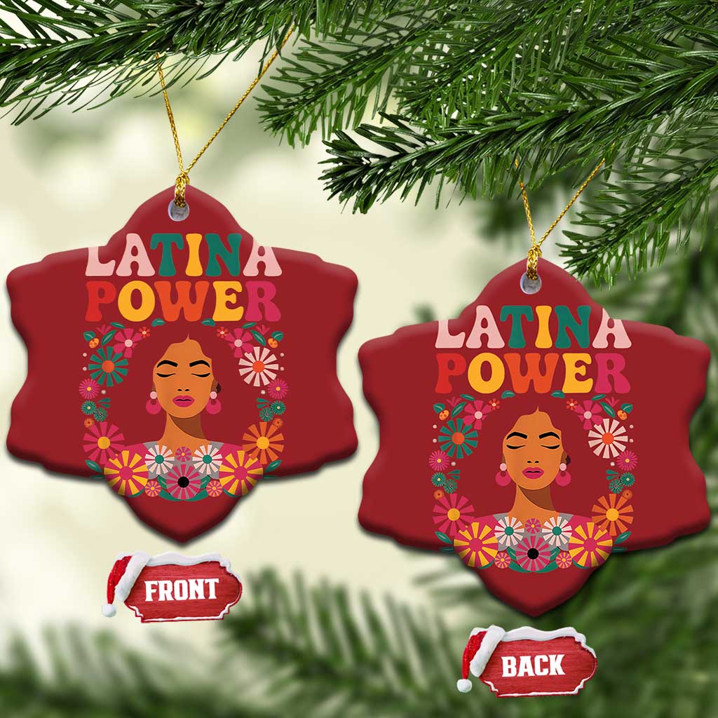Latina Power Christmas Ornament Floral Hispanic Heritage TS02