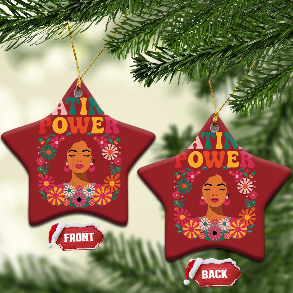 Latina Power Christmas Ornament Floral Hispanic Heritage TS02