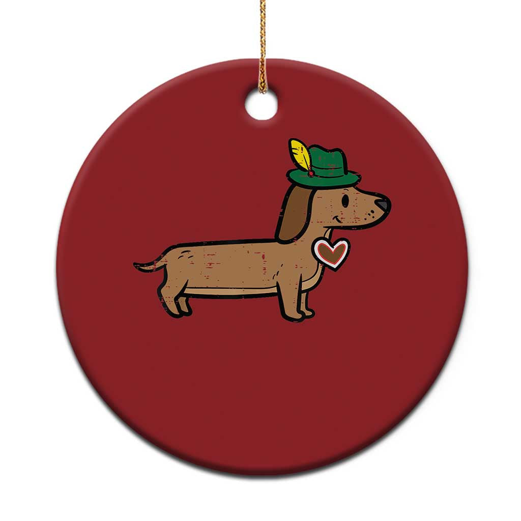 Oktoberfest Dachshund Christmas Ornament Cute Sausage Dog German Munich TS02